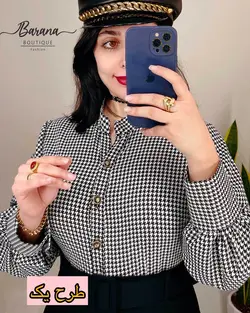 شومیز طرح دار جلو دکمه SN