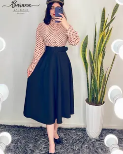 شومیز طرح دار جلو دکمه SN