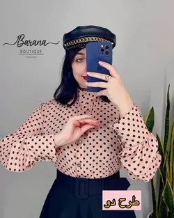 شومیز طرح دار جلو دکمه SN