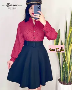 شومیز طرح دار جلو دکمه SN