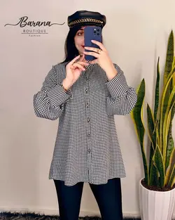 شومیز طرح دار جلو دکمه SN