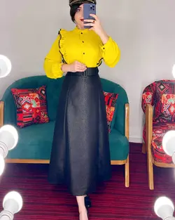 شومیز جلو چین دار دور مشکی