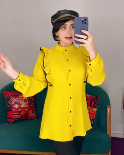 شومیز جلو چین دار دور مشکی