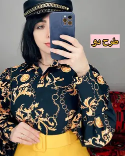شومیز جلو دکمه طرح دار