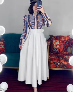 شومیز جلو دکمه طرح دار