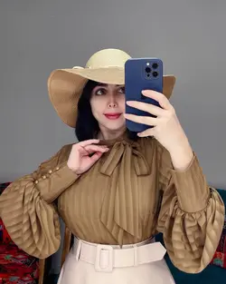 شومیز بغل پاپیون آستین پف