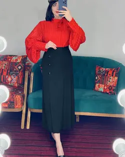 شومیز بغل پاپیون آستین پف