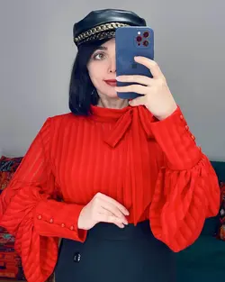 شومیز بغل پاپیون آستین پف