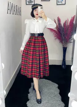 شومیز کرواتی آستین پفکی