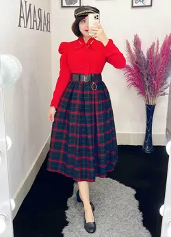 شومیز کرواتی آستین پفکی