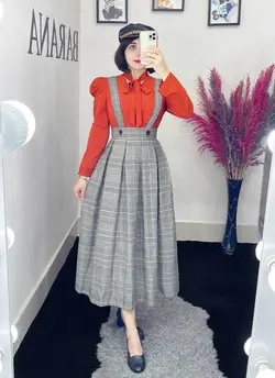 شومیز کرواتی آستین پفکی