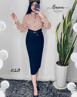 شومیز طرح دار جلو دکمه SN