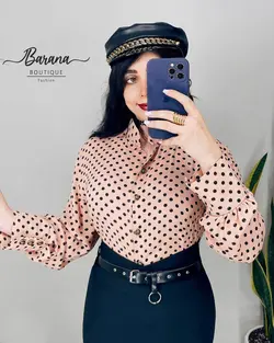 شومیز طرح دار جلو دکمه SN