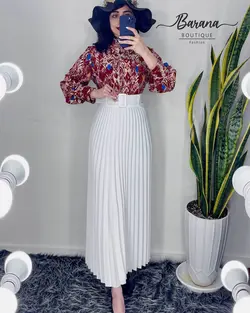 شومیز طرح دار جلو دکمه SN