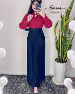 شومیز طرح دار جلو دکمه SN