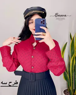 شومیز طرح دار جلو دکمه SN