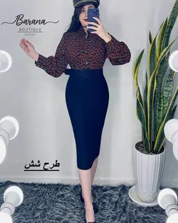 شومیز طرح دار جلو دکمه SN