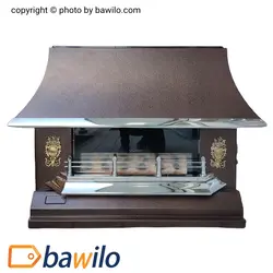 بخاری گازی آذر درخشان طرح شومینه مدل کلبه ای