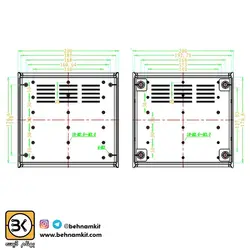جعبه چهارتكه 19 × 20   ارتفاع 7.5 / پايه تاشونده