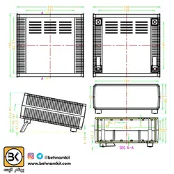 جعبه چهارتكه 19 × 20   ارتفاع 7.5 / پايه تاشونده