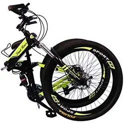 VLRA-Land Rover X9 Mountain Bike Foldable-26Inch (black/green, 26)دوچرخه