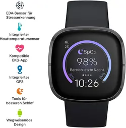 Fitbit Sense, Advanced Smartwatch with Tools for Heart Health, ساعت فیت بیت