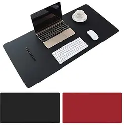 Large Desk Pad, Non Slip PU Leather Desk Mouse Pad Waterproof Desk Pad Protector, Dual Side Use Desk Writing Mat for Office Home, 80cm x 40cm (Black&amp;Red), BonShineپد موس