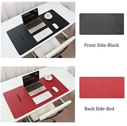Large Desk Pad, Non Slip PU Leather Desk Mouse Pad Waterproof Desk Pad Protector, Dual Side Use Desk Writing Mat for Office Home, 80cm x 40cm (Black&amp;Red), BonShineپد موس