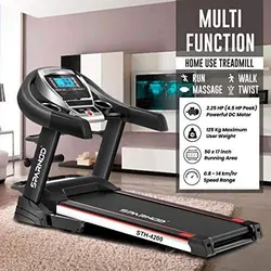 Sparnod Fitness STH-4200 (4.5 HP Peak) Automatic Treadmill (Free Installation Service) - Foldable Motorized Walking &amp; Running Machine for Home Use - with Massager &amp; Auto Inclineتردمیل
