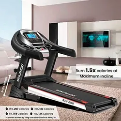 Sparnod Fitness STH-4200 (4.5 HP Peak) Automatic Treadmill (Free Installation Service) - Foldable Motorized Walking &amp; Running Machine for Home Use - with Massager &amp; Auto Inclineتردمیل