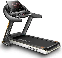 Sparnod Fitness STH-5700 (6 HP Peak) Automatic Treadmill (Free Installation Service) - Foldable Motorized Walking/Running Machine for Home Use - Sturdy Equipment with Auto Inclineتردمیل