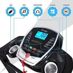 PowerMax Fitness Unisex Adult TDM-115S (4.0 Hp Peak), Semi Auto Lubrication, Motorized Treadmill For Home Fitness With Bmi - Black, General-Foldableتردمیل