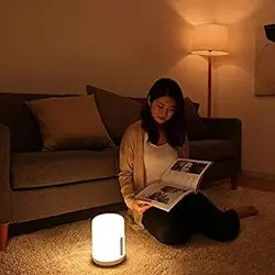 Xiaomi Mi Bedside Lamp 2 Mijia Smart Light Indoor Bed Desk Light RGB Color Changing Bluetooth WiFi Touch Control APP Via Mi Home App, Apple HomeKit Siri Voice Control, Google Assistant /Alexa - Whiteچراغ خواب