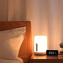 Xiaomi Mi Bedside Lamp 2 Mijia Smart Light Indoor Bed Desk Light RGB Color Changing Bluetooth WiFi Touch Control APP Via Mi Home App, Apple HomeKit Siri Voice Control, Google Assistant /Alexa - Whiteچراغ خواب