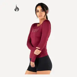 تیشرت زنانه رایدر مدل کات اوت - زرشکی