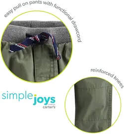 Pull On Pant شلوار ساده  کارترز Toddler Boys 2 بسته دارای 2 شلوار