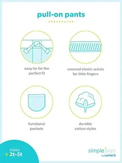Pull On Pant شلوار ساده  کارترز Toddler Boys 2 بسته دارای 2 شلوار