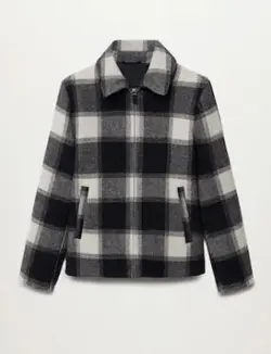 ژاکت مخلوط پشم  چک شده  mango