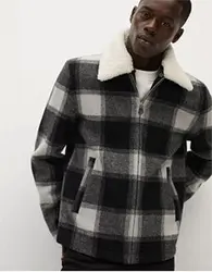 ژاکت مخلوط پشم  چک شده  mango