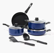 مجموعه وسایل آشپزی آلومینیومی نچسب مشکی 9 تکه