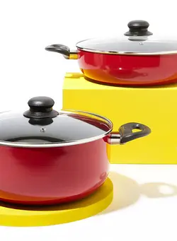 مجموعه وسایل آشپزی آلومینیومی نچسب مشکی 9 تکه