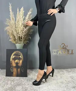 شلوار لگ کمر نوار چرم کد 204