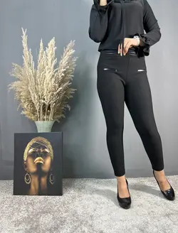 شلوار لگ کمر نوار چرم کد 204