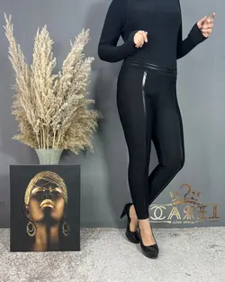 شلوار لگ کمر نوار چرم کد 294