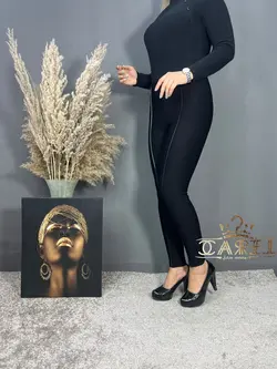 شلوار لگ نوار چرم برجسته کد 254