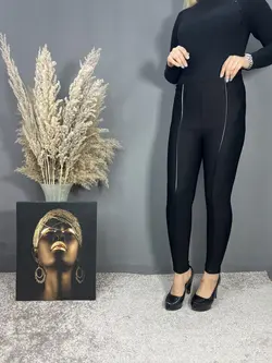 شلوار لگ نوار چرم برجسته کد 254