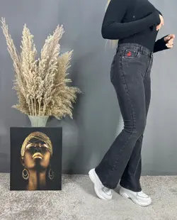شلوار بوتکات زغالی جین کد 268