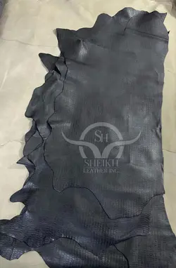 چرم گاوی طرح سنگی بندساعتی رنگ مشکی (GS-3)