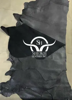چرم گاوی طرح سنگی بندساعتی رنگ مشکی (GS-3)