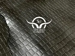 چرم گاوی طرح سنگی بندساعتی رنگ مشکی (GS-3)